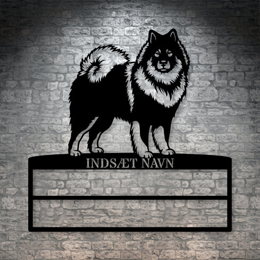 Personlig eurasier metal navneskilt med hundenavn til rosetter