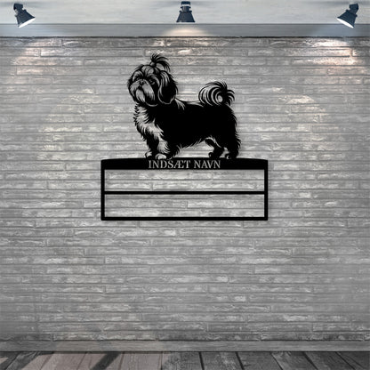 Shih Tzu rosette display metalskilt med personlig navn. Unik Gaveide til hundeejeren...