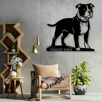 Staffordshire Bull Terrier hunde metalskilt med personlig tekst....