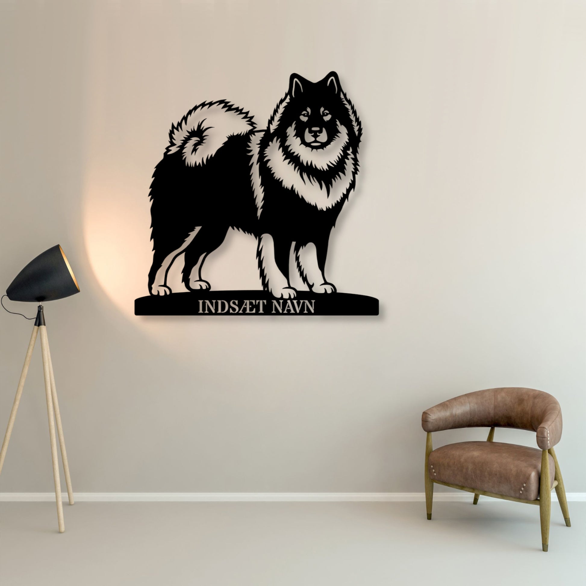 Stort Eurasier metalskilt med personlig tekst......