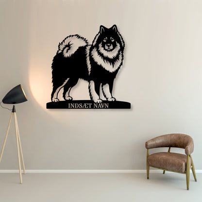 Stort Eurasier metalskilt med personlig tekst......
