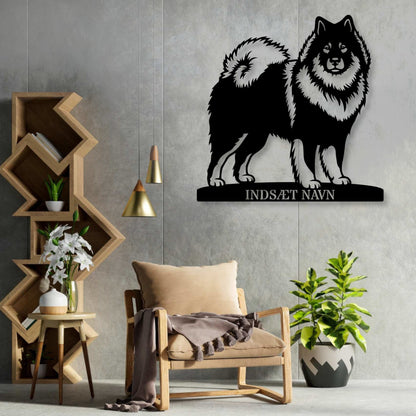 Stort Eurasier metalskilt med personlig tekst....