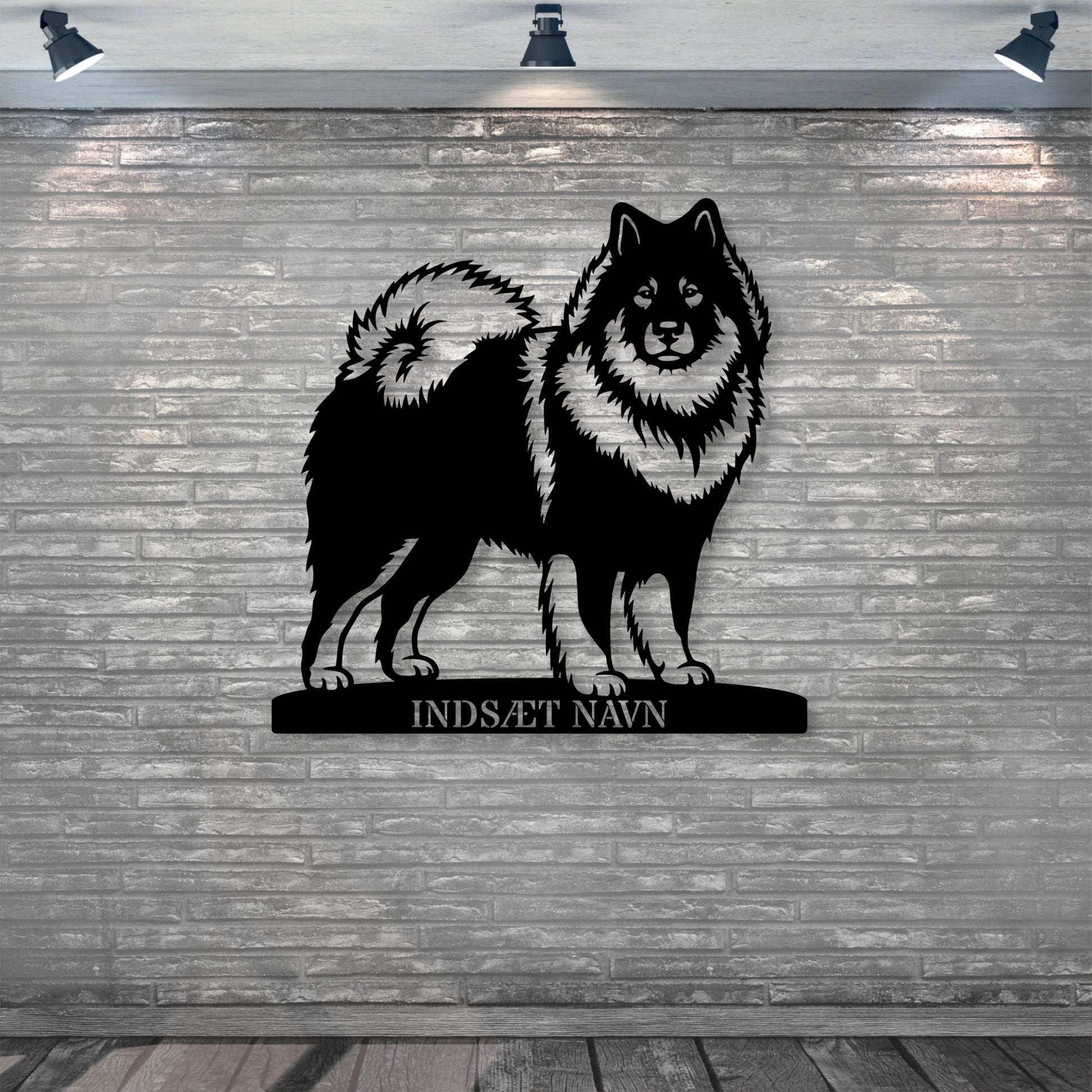 Stort Eurasier metalskilt med personlig tekst..