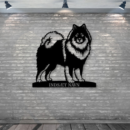 Stort Eurasier metalskilt med personlig tekst..