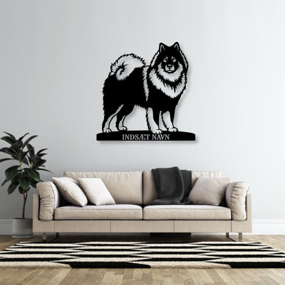 Stort Eurasier metalskilt med personlig tekst.