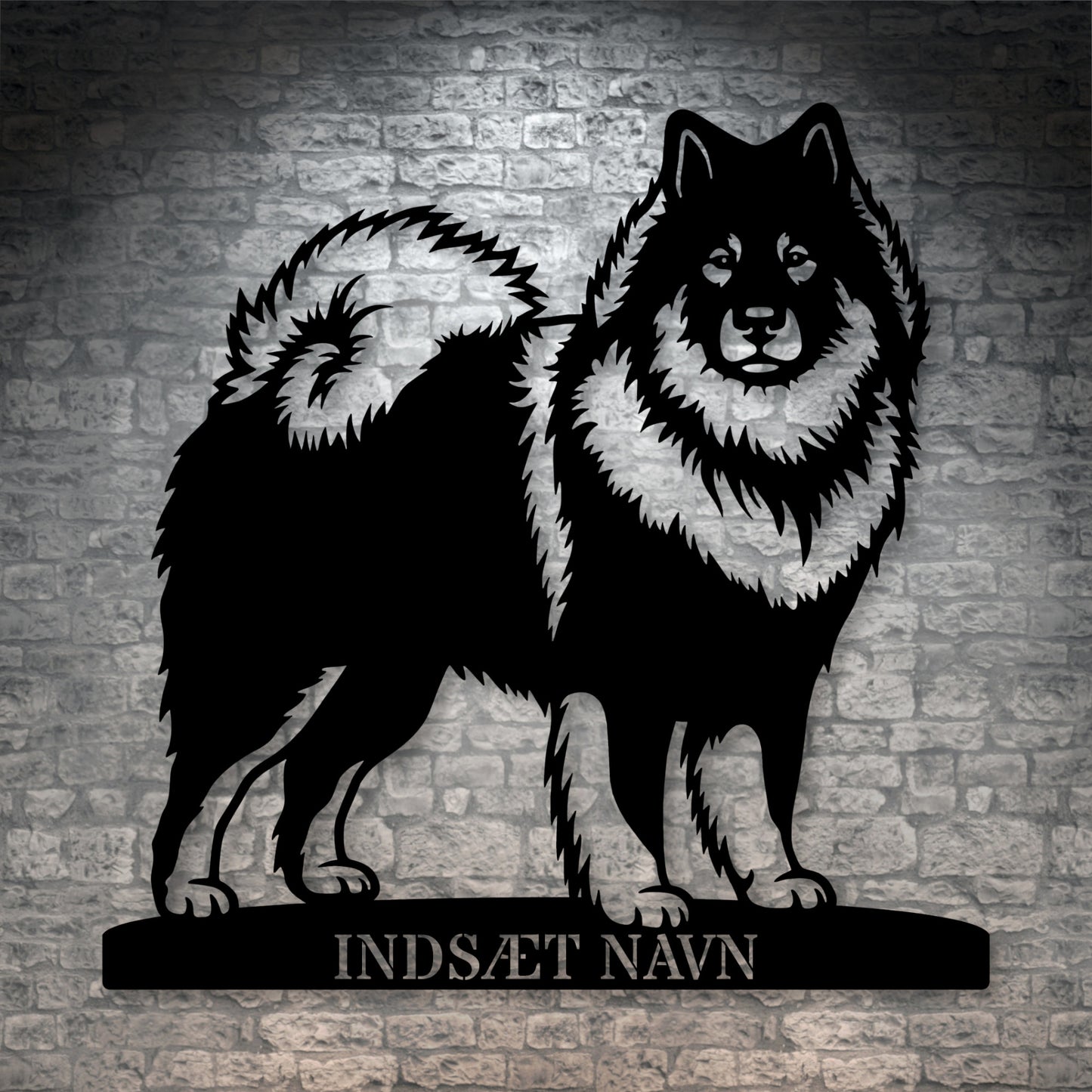 Stort Eurasier metalskilt med personlig tekst