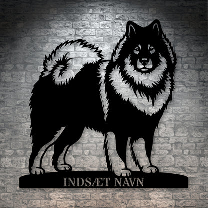 Stort Eurasier metalskilt med personlig tekst