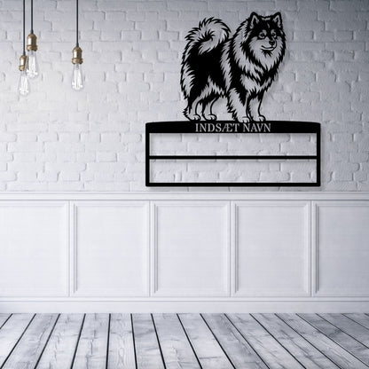 Stort Personlig Finsk Lapphund metal navneskilt display til rosetter.