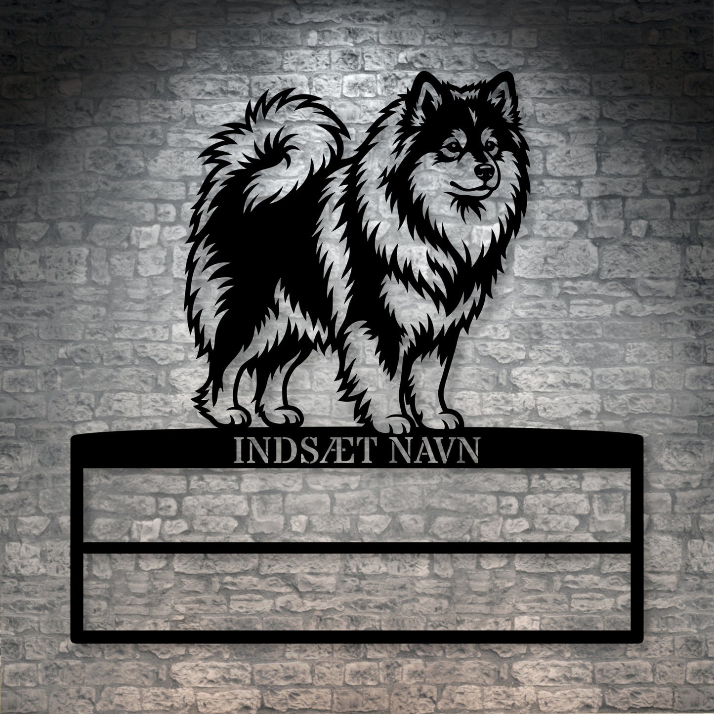 Stort Personlig Finsk Lapphund metal navneskilt display til rosetter