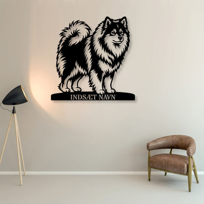 Stort Personlig Finsk Lapphund metalskilt med hundenavn...