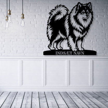 Stort Personlig Finsk Lapphund metalskilt med hundenavn..