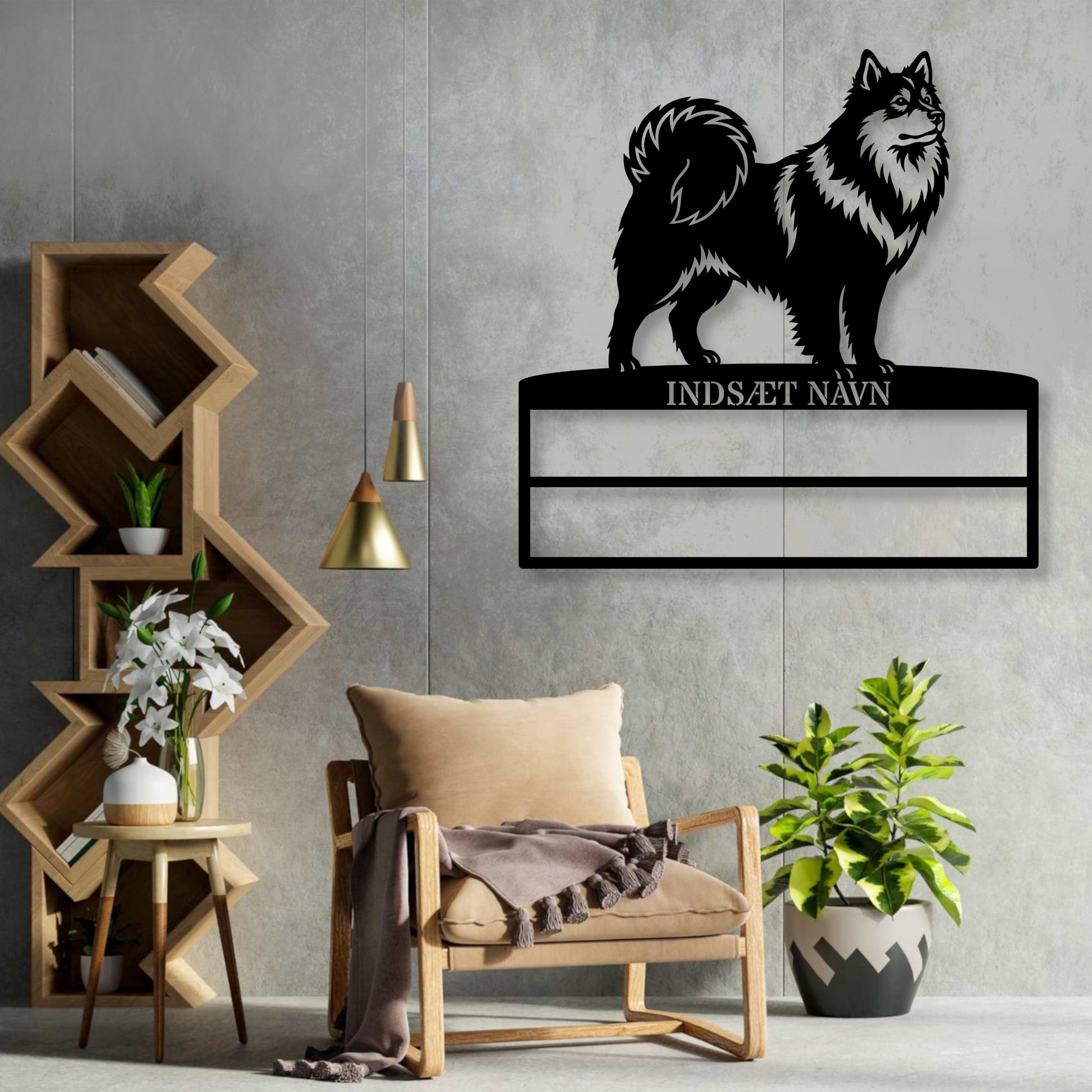 Svensk lapphund metal navneskilt display til rosetter....