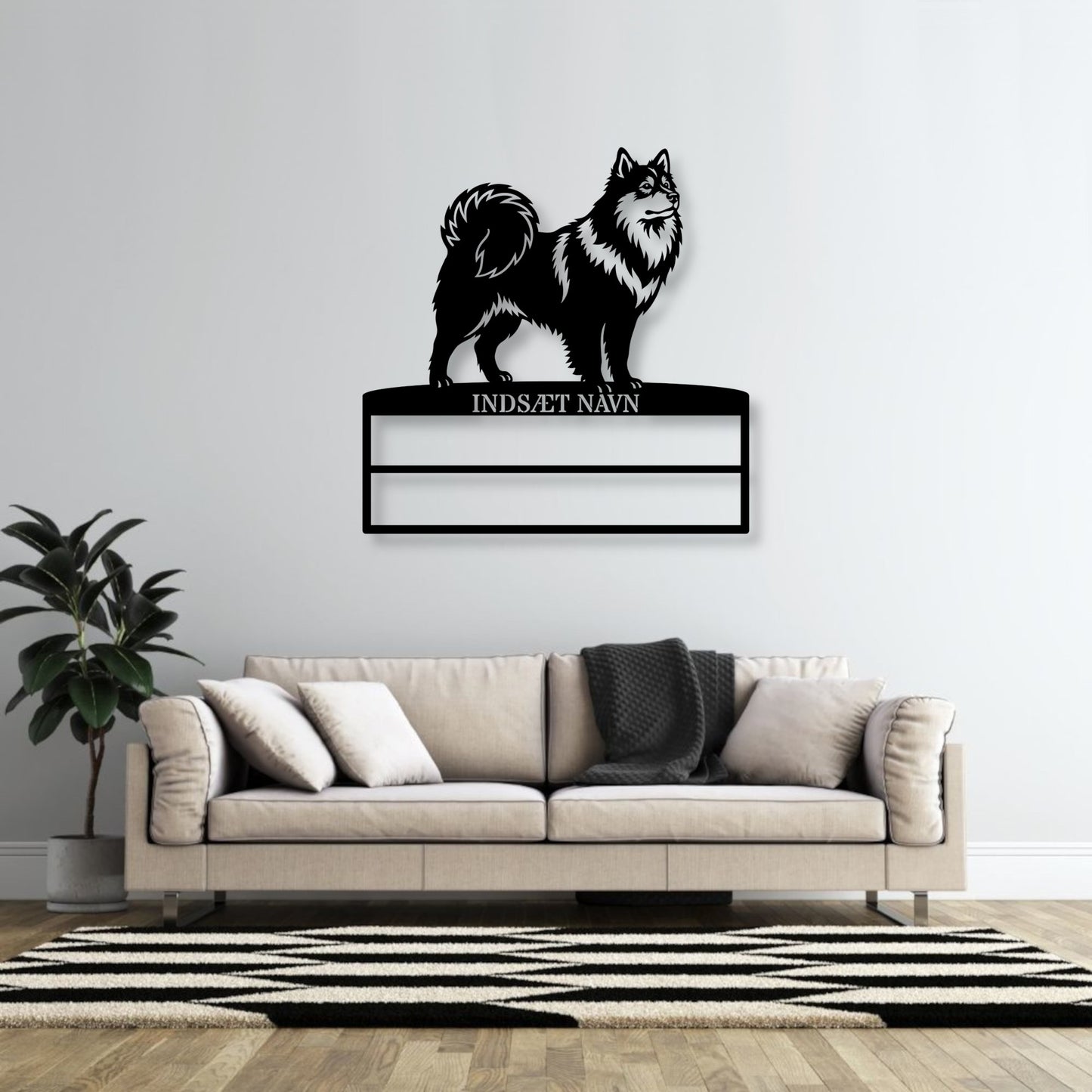 Svensk lapphund metal navneskilt display til rosetter..