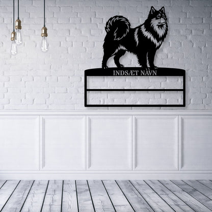 Svensk lapphund metal navneskilt display til rosetter.
