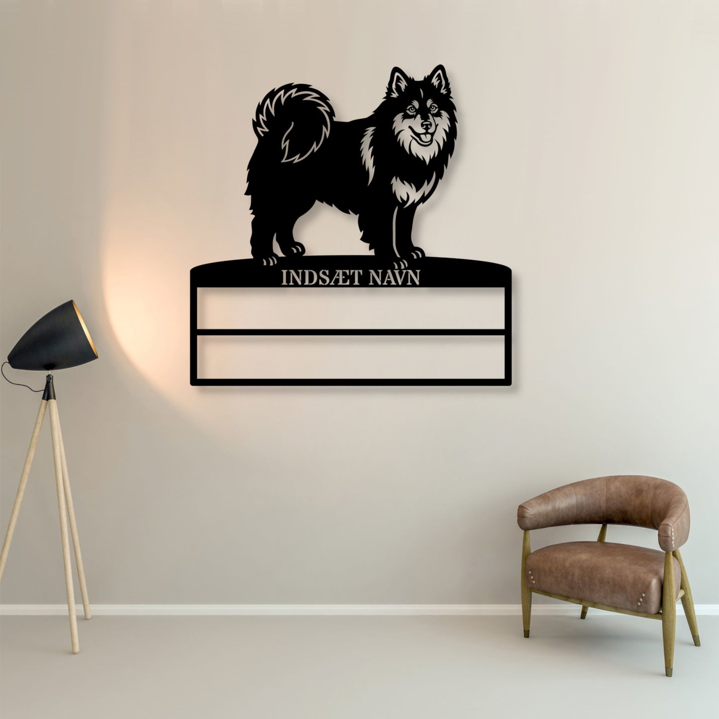 Svensk lapphund stort metal navneskilt display til rosetter....