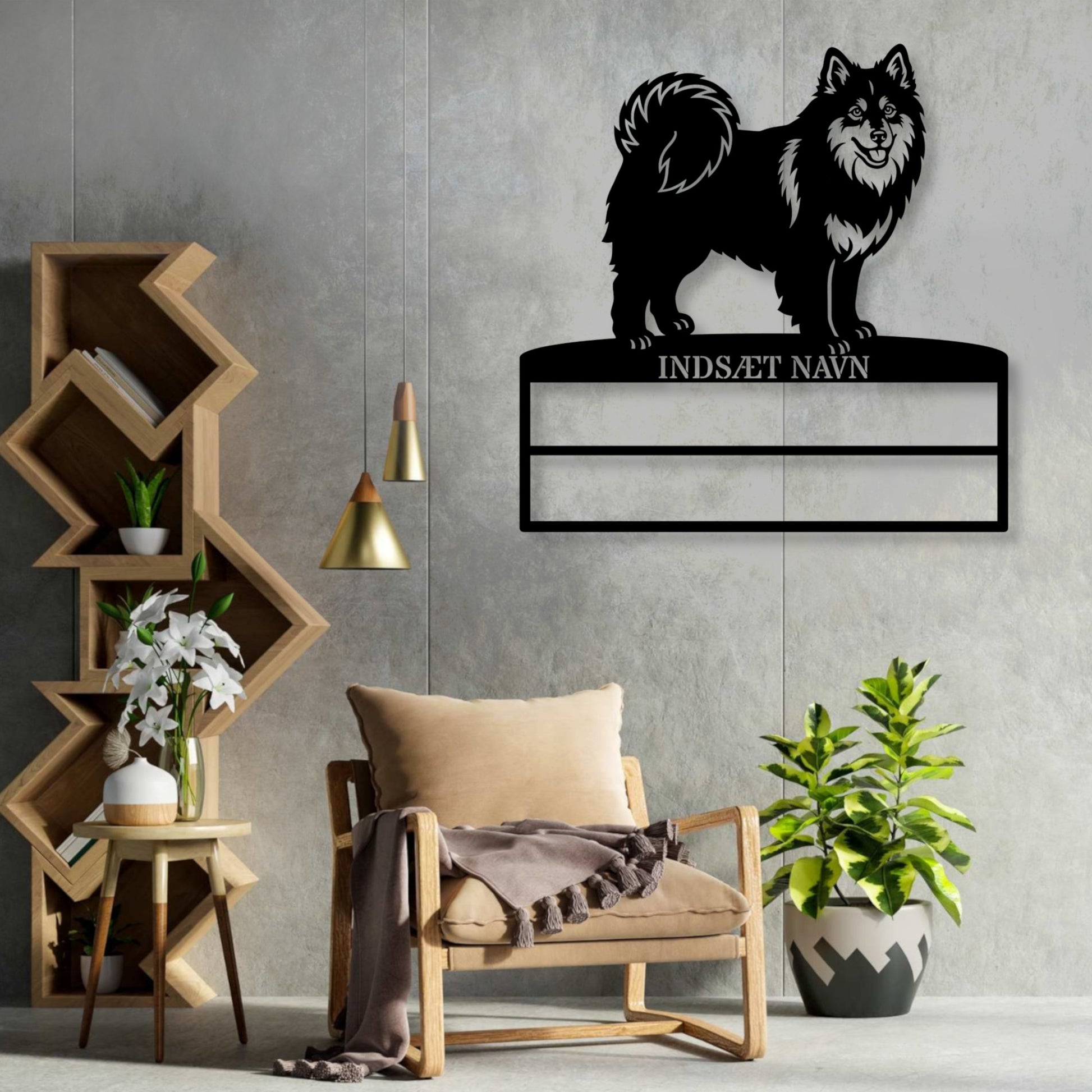 Svensk lapphund stort metal navneskilt display til rosetter...