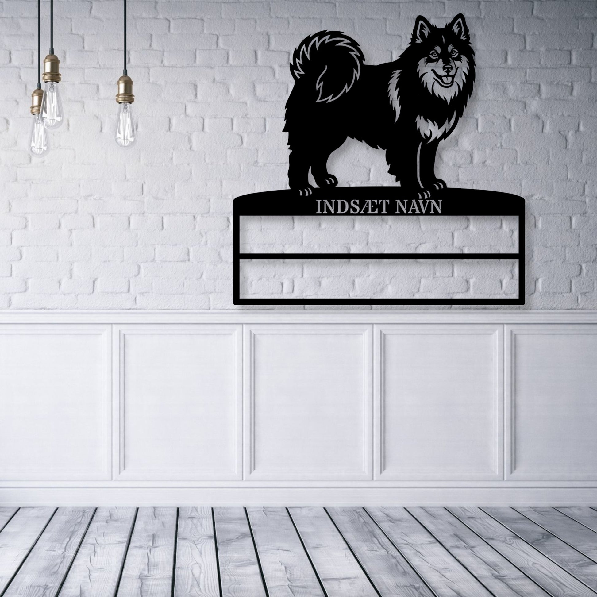 Svensk lapphund stort metal navneskilt display til rosetter..