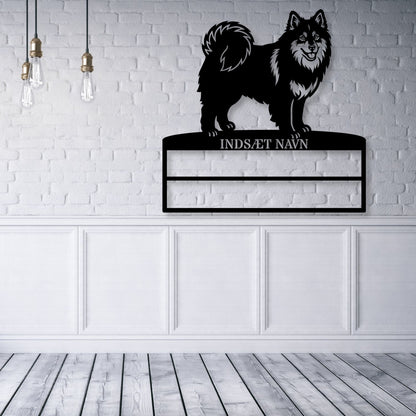 Svensk lapphund stort metal navneskilt display til rosetter..