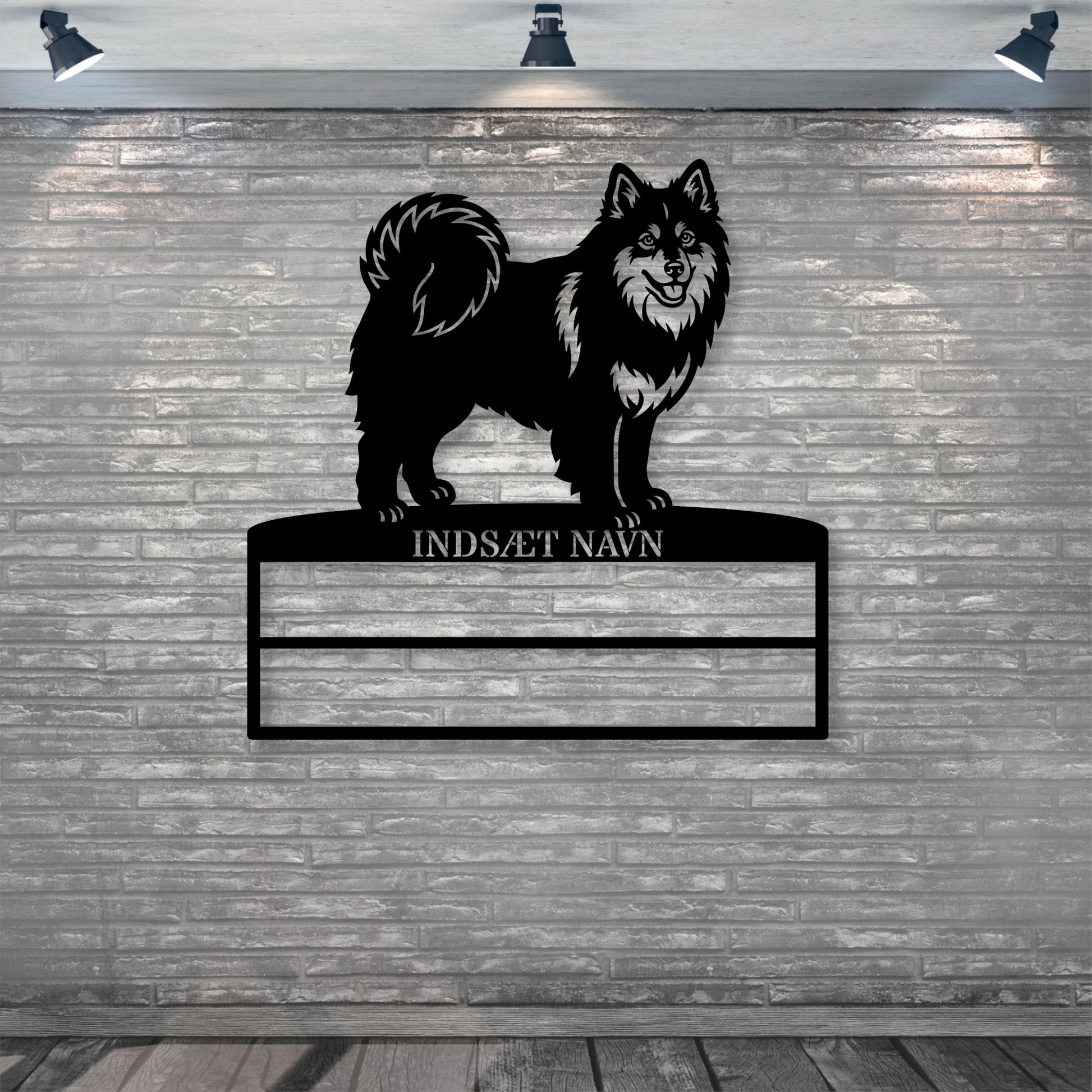 Svensk lapphund stort metal navneskilt display til rosetter.