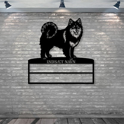 Svensk lapphund stort metal navneskilt display til rosetter.