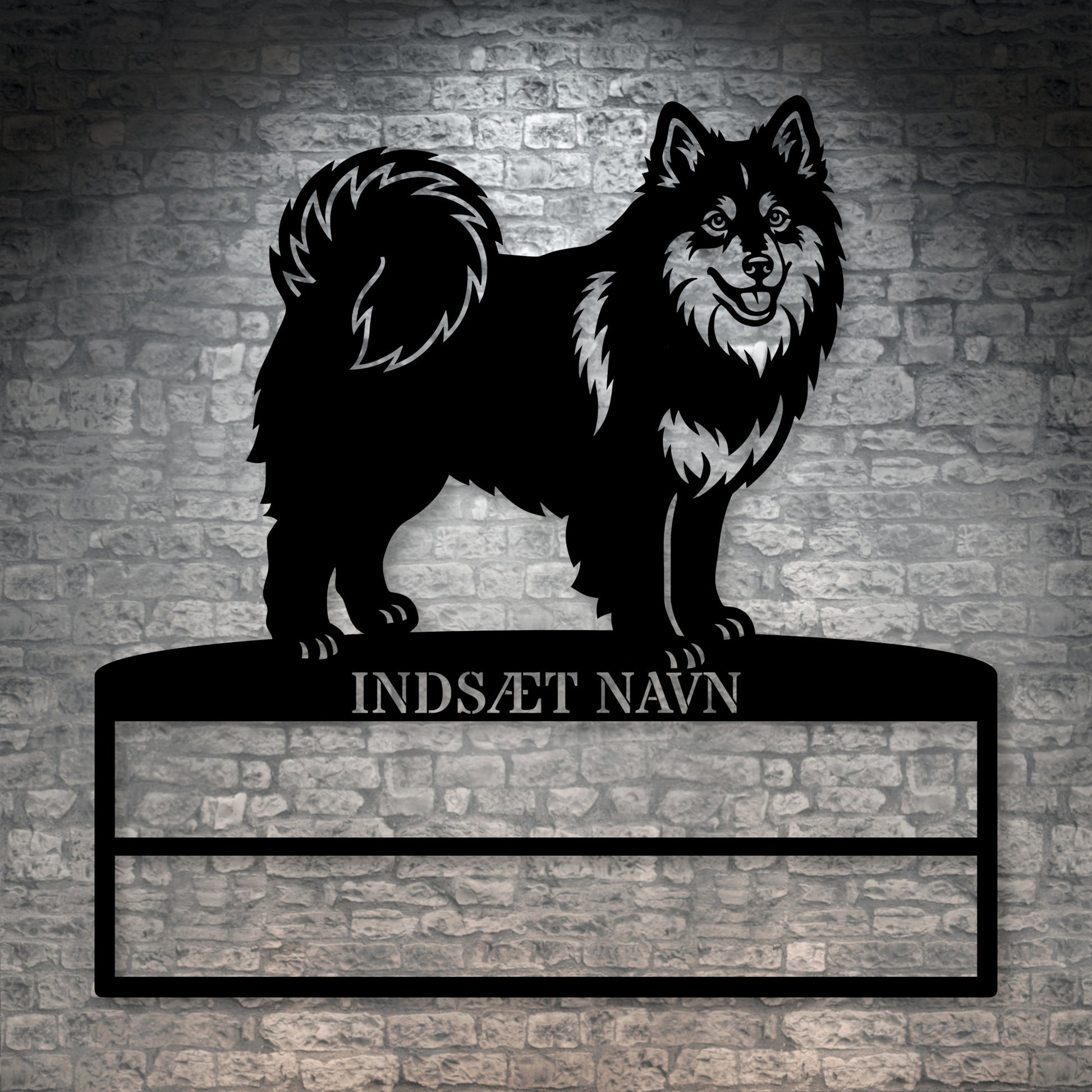 Svensk lapphund stort metal navneskilt display til rosetter