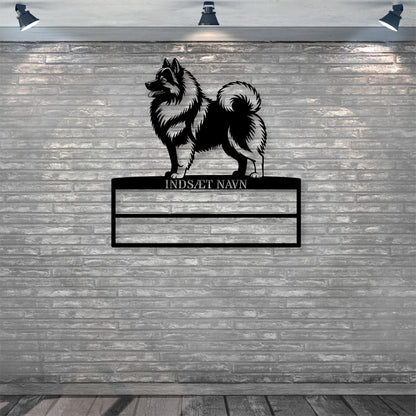 Unik Personlig Keeshond væg metalskilt med personlig tekst til rosetter. Unik Gaveide til hundeejer