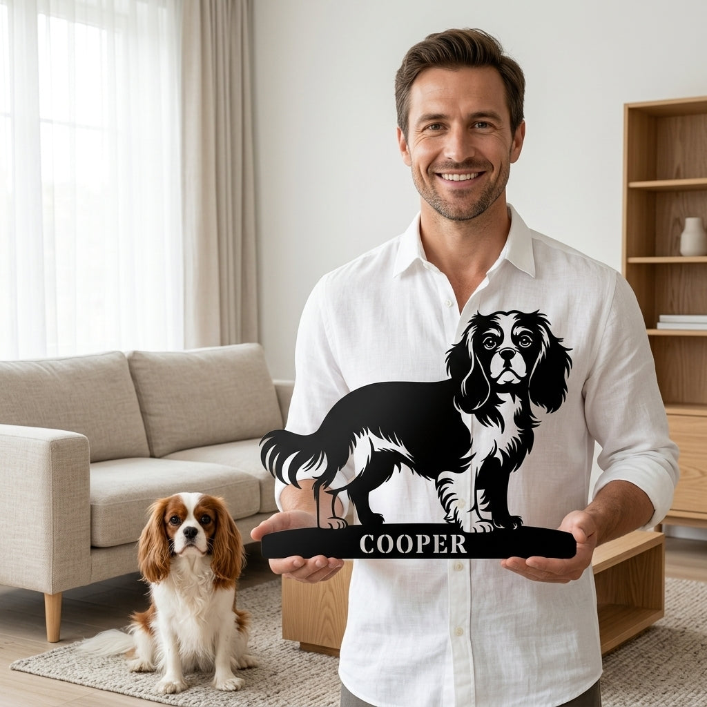 Personlig Cavalier King Charles metalskilt navneskilt