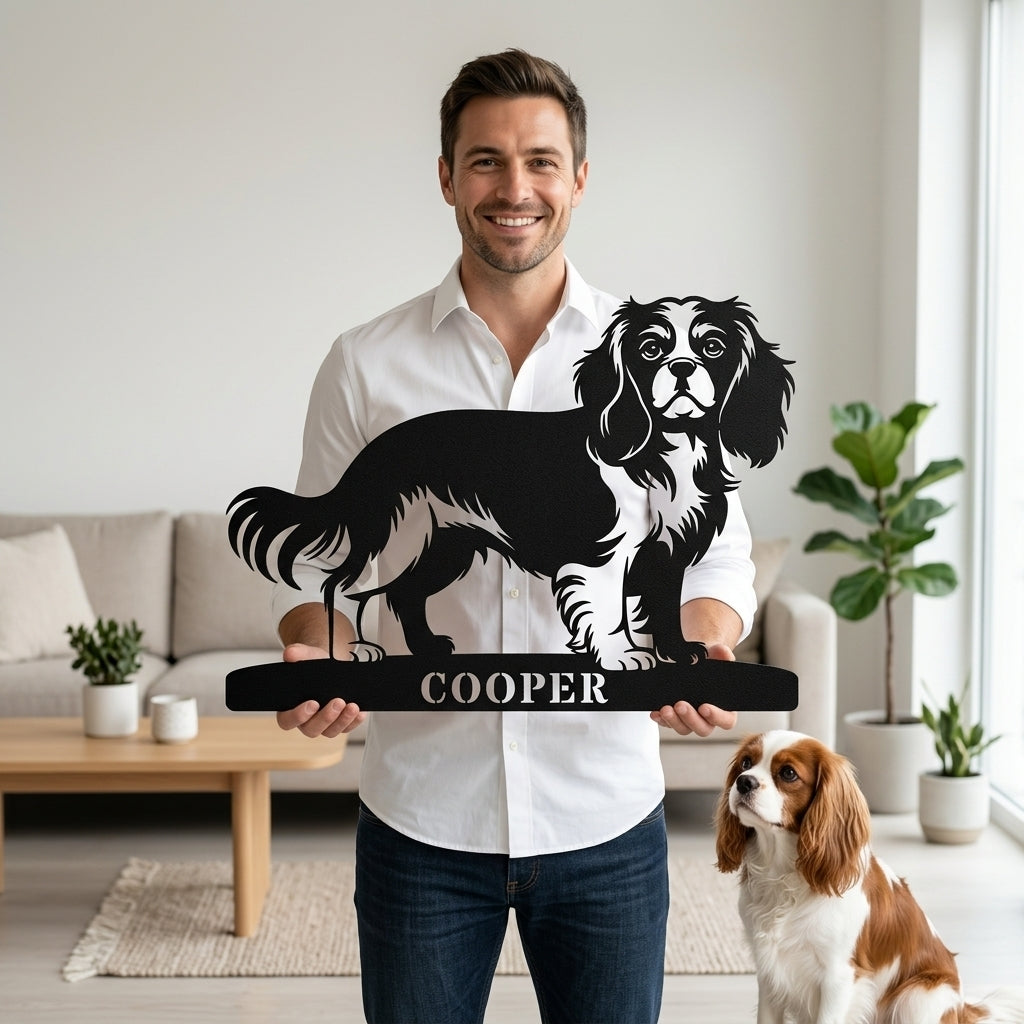Personlig Cavalier King Charles metalskilt navneskilt