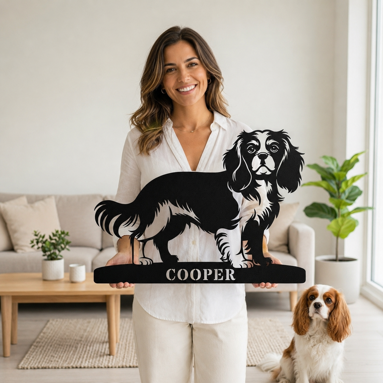 Personlig Cavalier King Charles metalskilt navneskilt