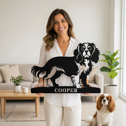 Personlig Cavalier King Charles metalskilt navneskilt