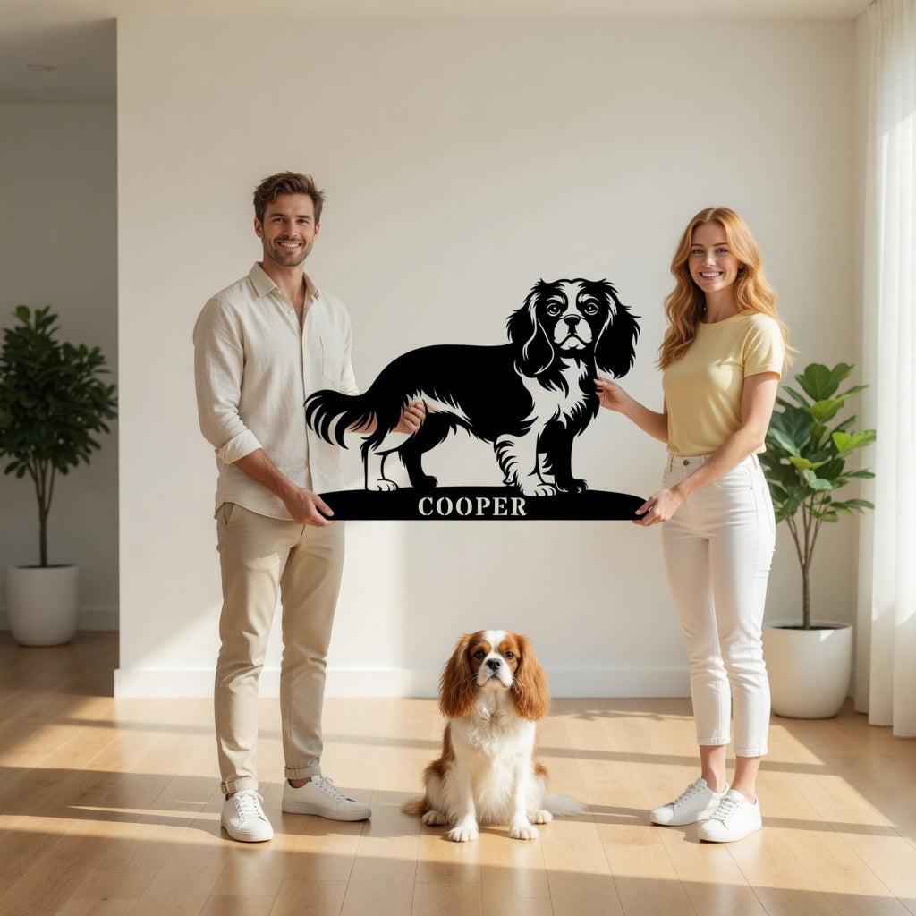 Personlig Cavalier King Charles metalskilt navneskilt