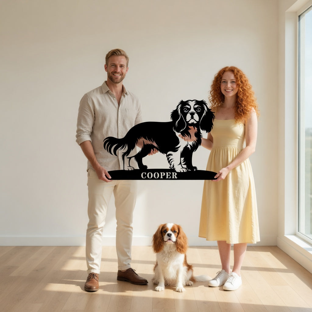 Personlig Cavalier King Charles metalskilt navneskilt